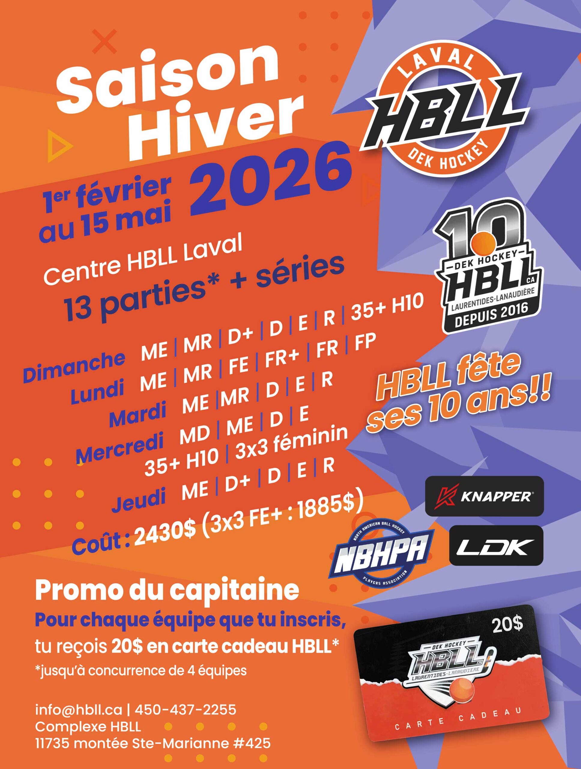 Affiche saison hiver 2026 Laval