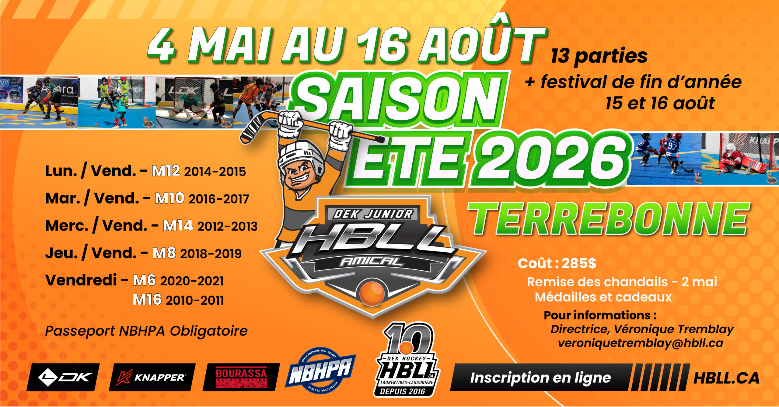 Saison junior ete 2026 Amical Terrebonne