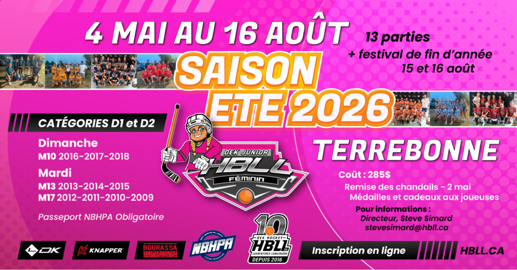 Saison junior ete 2026 FEM Terrebonne